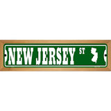 New Jersey St Silhouette Novelty Metal Street Sign 19" x 5.5" (WB-K)