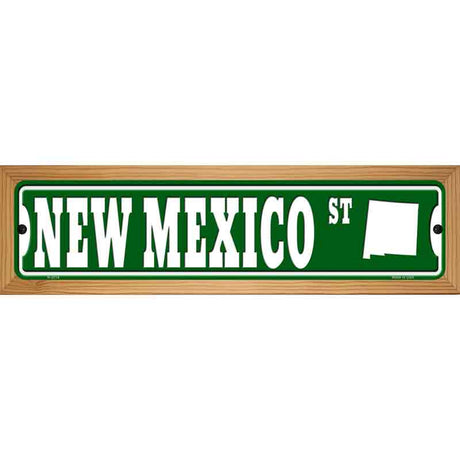 New Mexico St Silhouette Novelty Metal Street Sign 19" x 5.5" (WB-K)