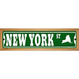 New York St Silhouette Novelty Metal Street Sign 19" x 5.5" (WB-K)