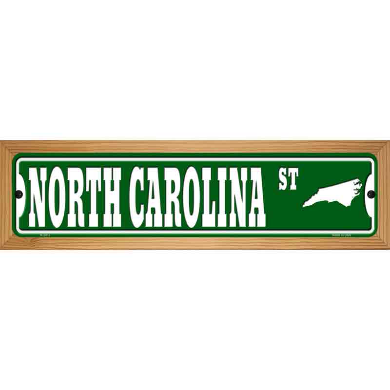 North Carolina St Silhouette Novelty Metal Street Sign 19" x 5.5" (WB-K)