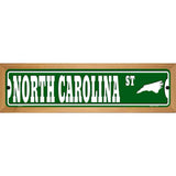 North Carolina St Silhouette Novelty Metal Street Sign 19" x 5.5" (WB-K)