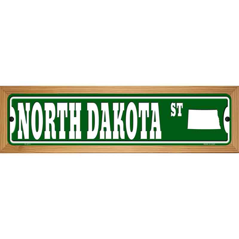 North Dakota St Silhouette Novelty Metal Street Sign 19" x 5.5" (WB-K)