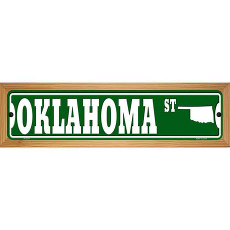 Oklahoma St Silhouette Novelty Metal Street Sign 19" x 5.5" (WB-K)