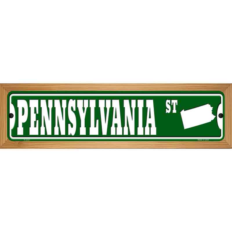 Pennsylvania St Silhouette Novelty Metal Street Sign 19" x 5.5" (WB-K)