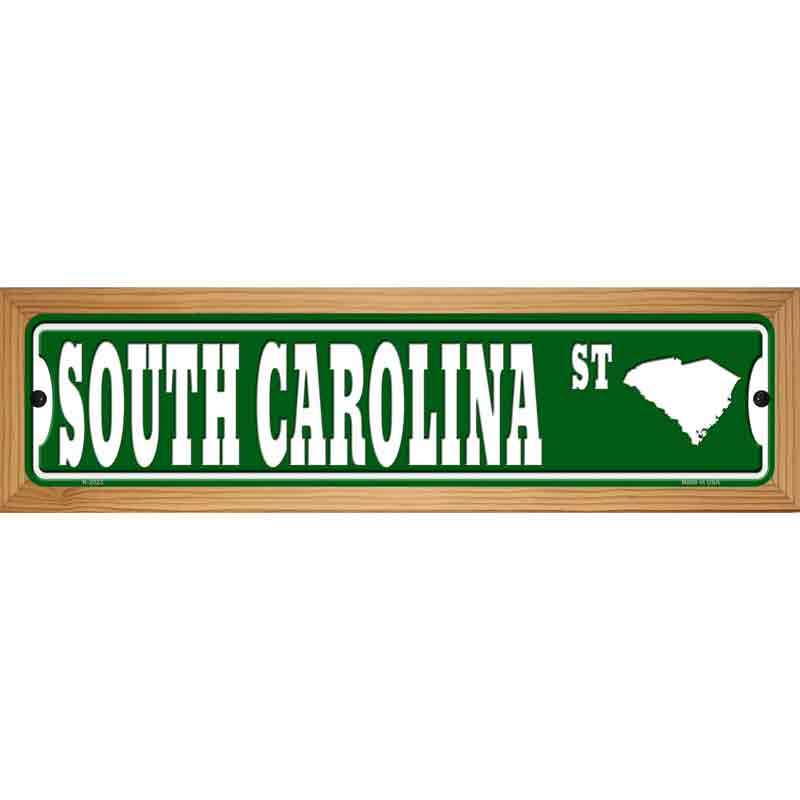 South Carolina St Silhouette Novelty Metal Street Sign 19" x 5.5" (WB-K)