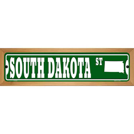 South Dakota St Silhouette Novelty Metal Street Sign 19" x 5.5" (WB-K)