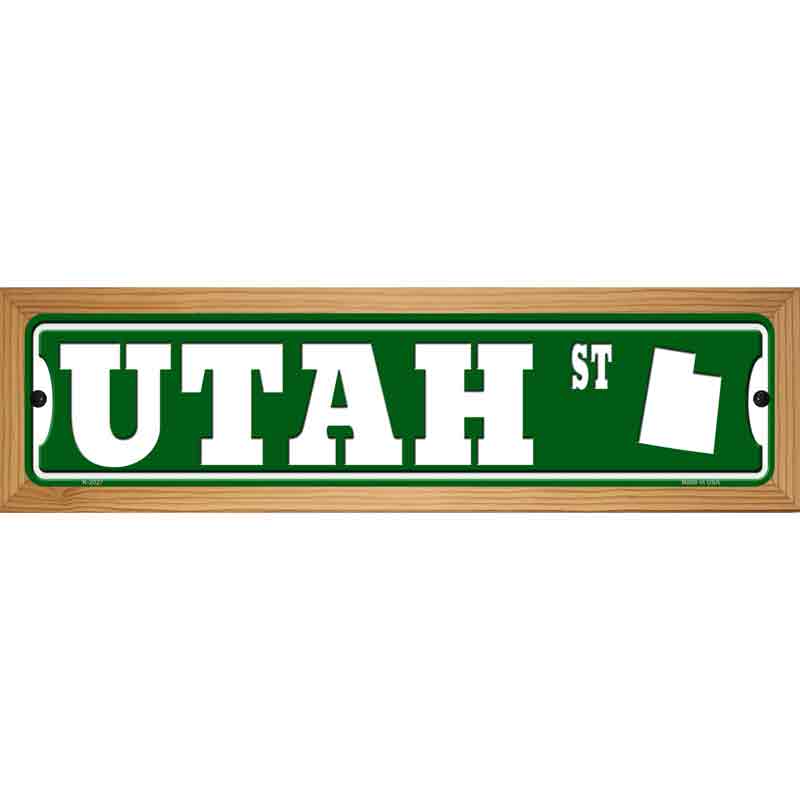 Utah St Silhouette Novelty Metal Street Sign 19" x 5.5" (WB-K)