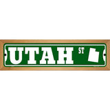 Utah St Silhouette Novelty Metal Street Sign 19" x 5.5" (WB-K)