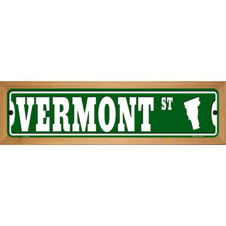 Vermont St Silhouette Novelty Metal Street Sign 19" x 5.5" (WB-K)