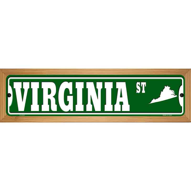 Virginia St Silhouette Novelty Metal Street Sign 19" x 5.5" (WB-K)