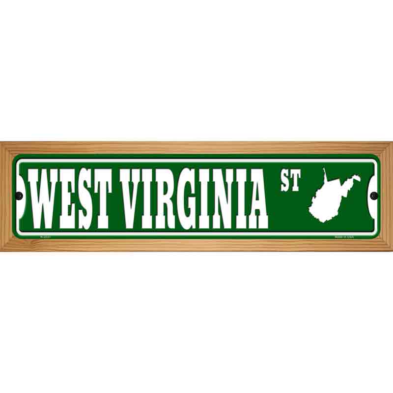 West Virginia St Silhouette Novelty Metal Street Sign 19" x 5.5" (WB-K)