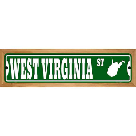 West Virginia St Silhouette Novelty Metal Street Sign 19" x 5.5" (WB-K)