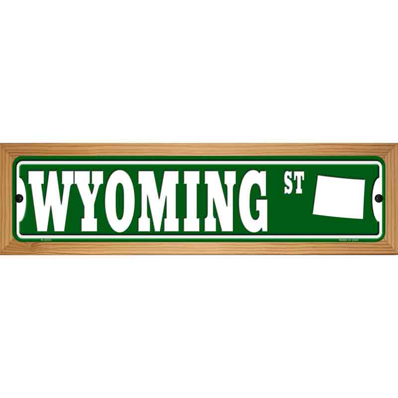 Wyoming St Silhouette Novelty Metal Street Sign 19" x 5.5" (WB-K)