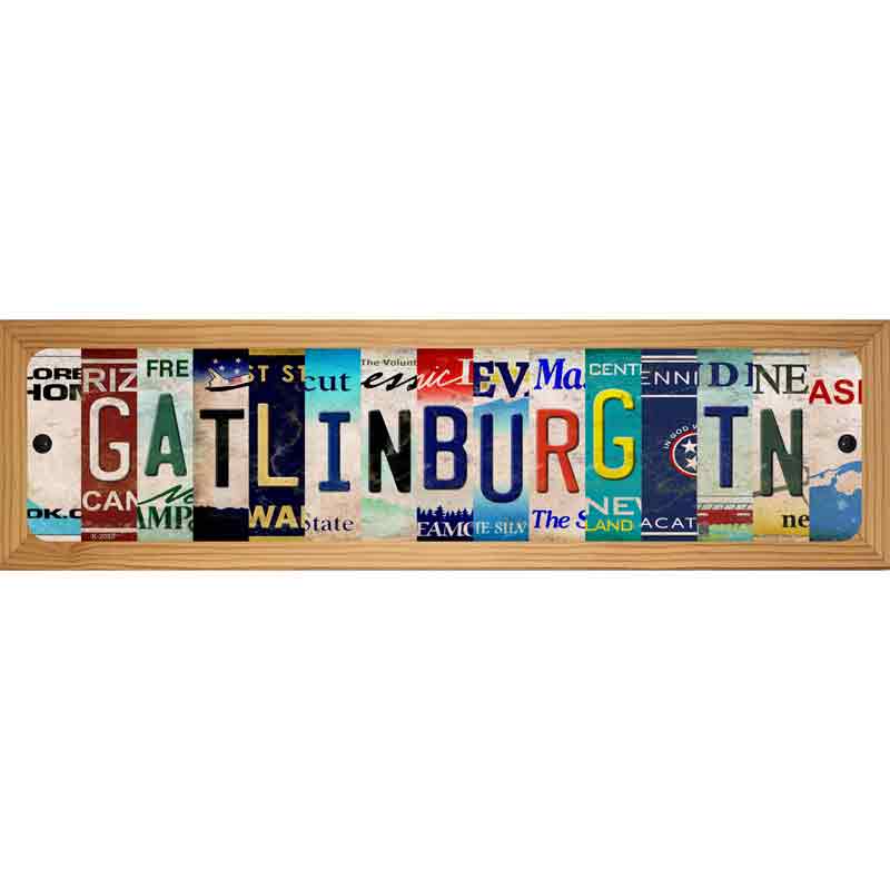 Gatlinburg TN Strips Novelty Metal Street Sign 19" x 5.5" (WB-K)