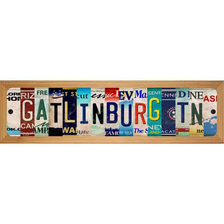 Gatlinburg TN Strips Novelty Metal Street Sign 19" x 5.5" (WB-K)