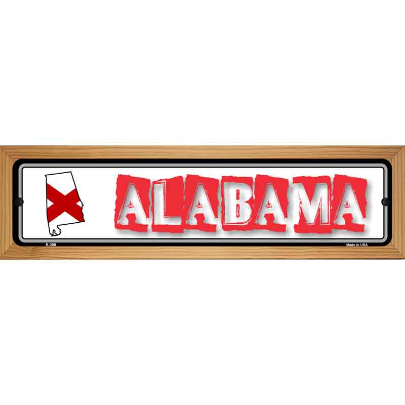 Alabama State Outline Novelty Metal Vanity Street Sign 19" x 5.5" (WB-K)