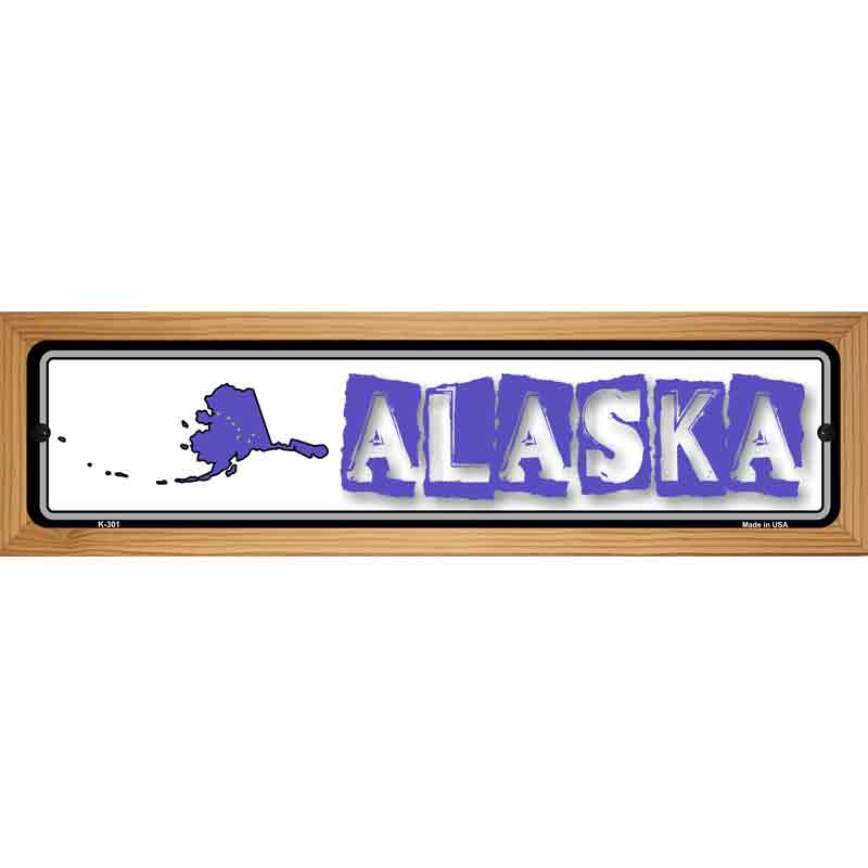 Alaska State Outline Novelty Metal Vanity Street Sign 19" x 5.5" (WB-K)