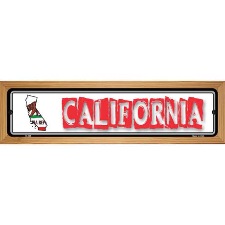 California State Outline Novelty Metal Vanity Street Sign 19" x 5.5" (WB-K)