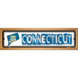 Connecticut State Outline Novelty Metal Vanity Street Sign 19" x 5.5" (WB-K)