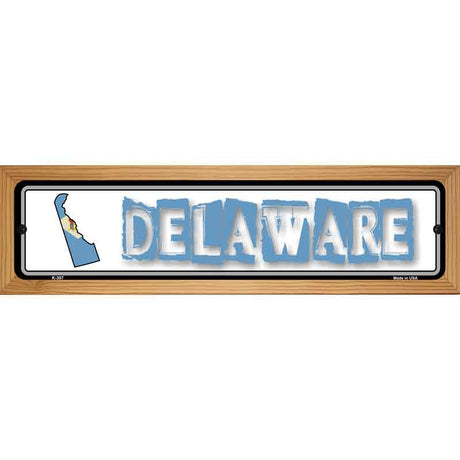 Delaware State Outline Novelty Metal Vanity Street Sign 19" x 5.5" (WB-K)