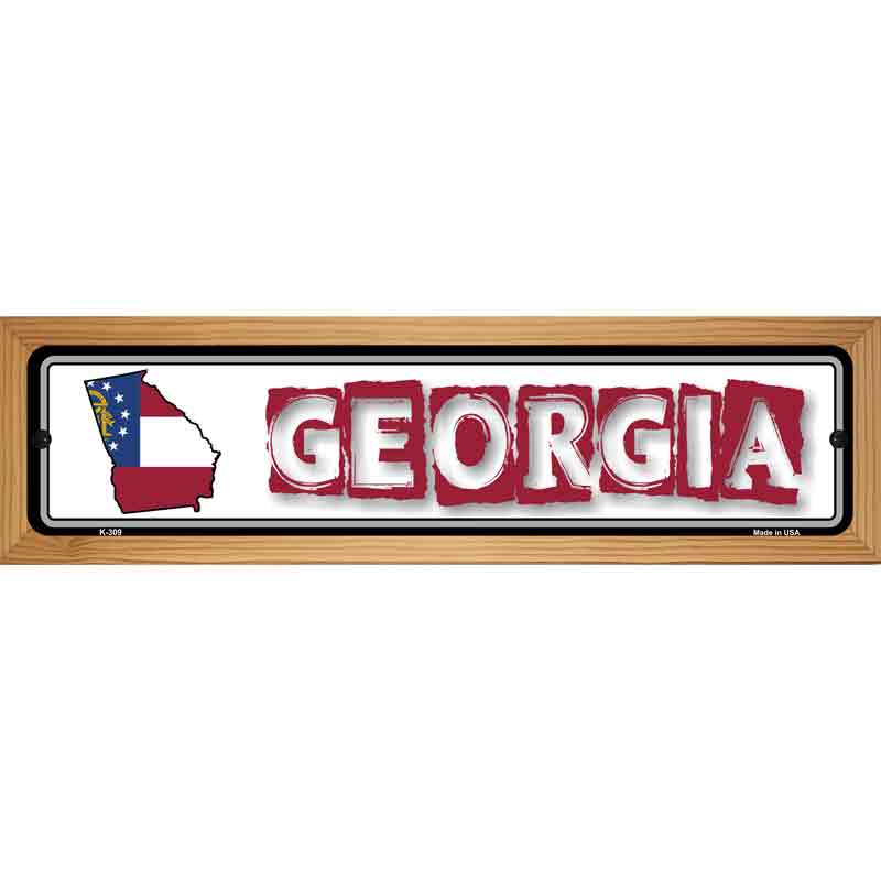 Georgia State Outline Novelty Metal Vanity Street Sign 19" x 5.5" (WB-K)