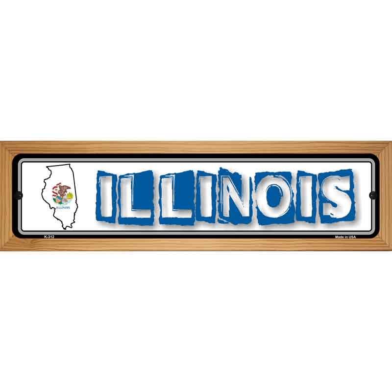 Illinois State Outline Novelty Metal Vanity Street Sign 19" x 5.5" (WB-K)