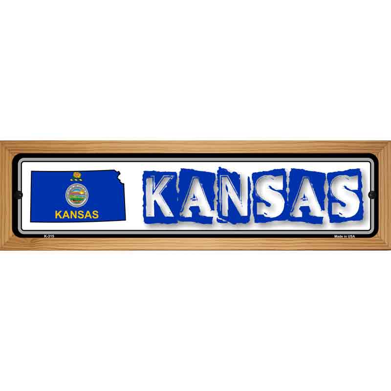 Kansas State Outline Novelty Metal Vanity Street Sign 19" x 5.5" (WB-K)