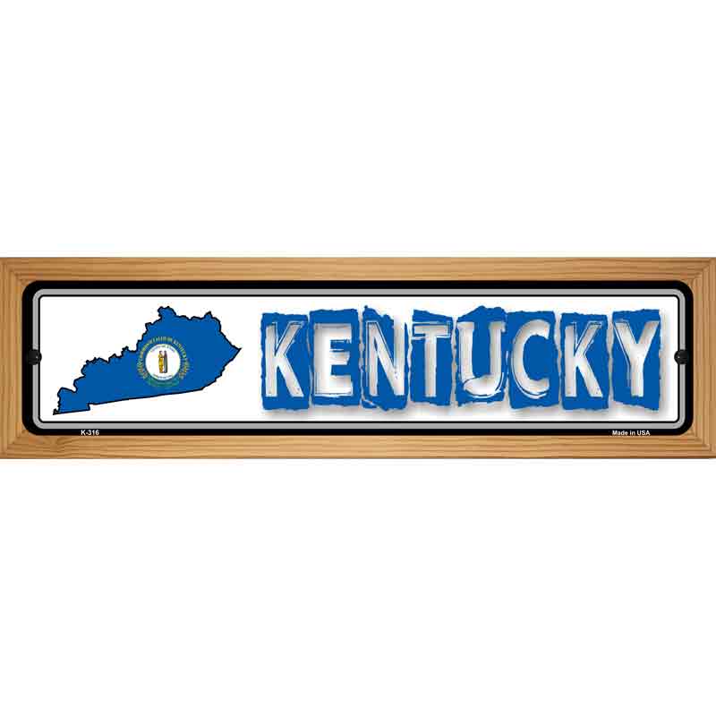 Kentucky State Outline Novelty Metal Vanity Street Sign 19" x 5.5" (WB-K)