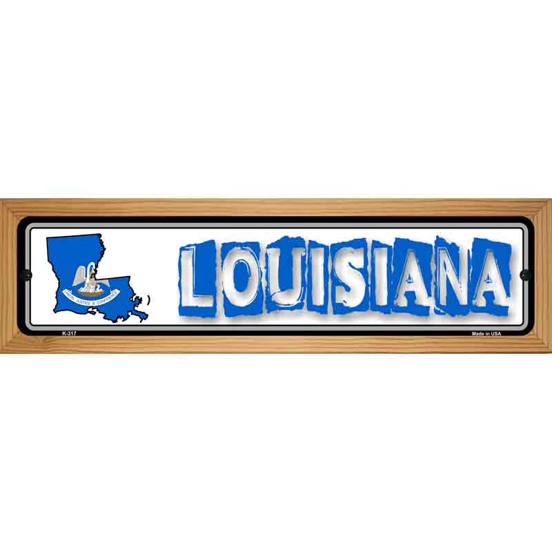 Louisiana State Outline Novelty Metal Vanity Street Sign 19" x 5.5" (WB-K)