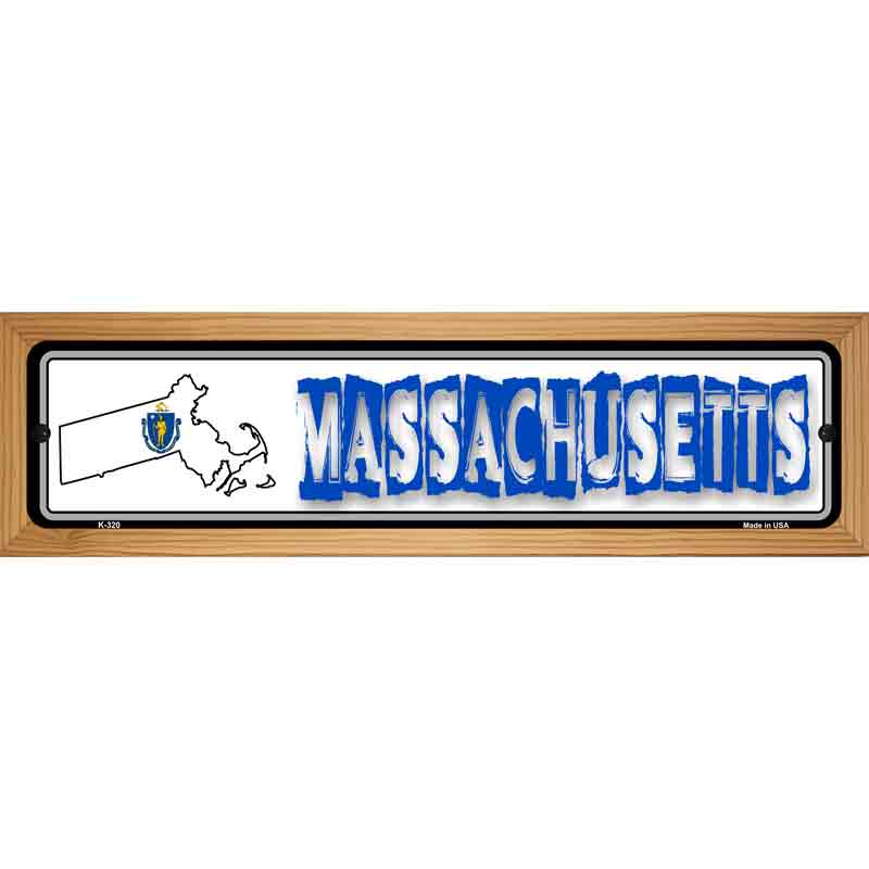 Massachusetts State Outline Novelty Metal Vanity Street Sign 19" x 5.5" (WB-K)