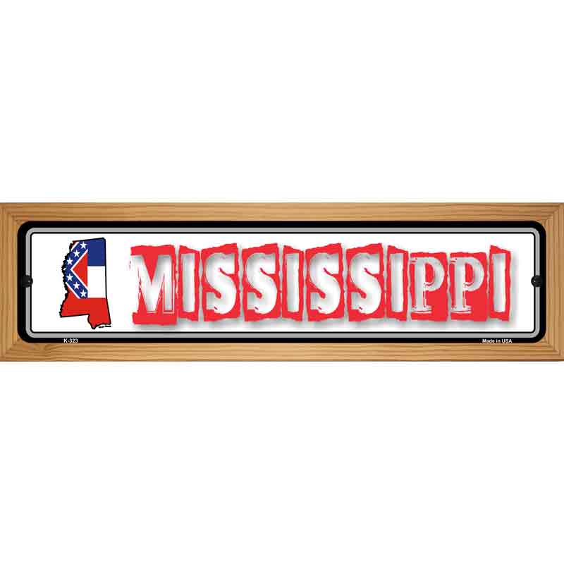 Mississippi State Outline Novelty Metal Vanity Street Sign 19" x 5.5" (WB-K)