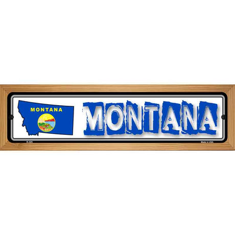 Montana State Outline Novelty Metal Vanity Street Sign 19" x 5.5" (WB-K)