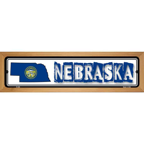 Nebraska State Outline Novelty Metal Vanity Street Sign 19" x 5.5" (WB-K)