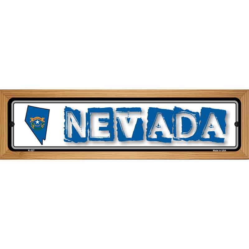 Nevada State Outline Novelty Metal Vanity Street Sign 19" x 5.5" (WB-K)