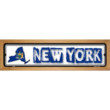 New York State Outline Novelty Metal Vanity Street Sign 19" x 5.5" (WB-K)