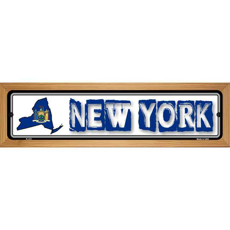 New York State Outline Novelty Metal Vanity Street Sign 19" x 5.5" (WB-K)