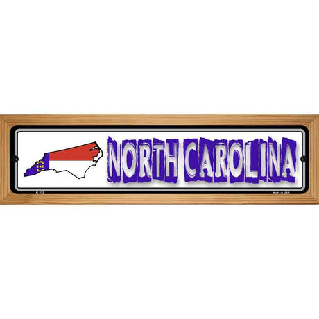 North Carolina State Outline Novelty Metal Vanity Street Sign 19" x 5.5" (WB-K)