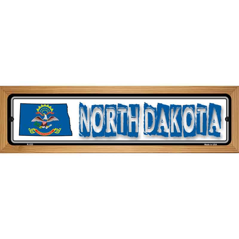 North Dakota State Outline Novelty Metal Vanity Street Sign 19" x 5.5" (WB-K)