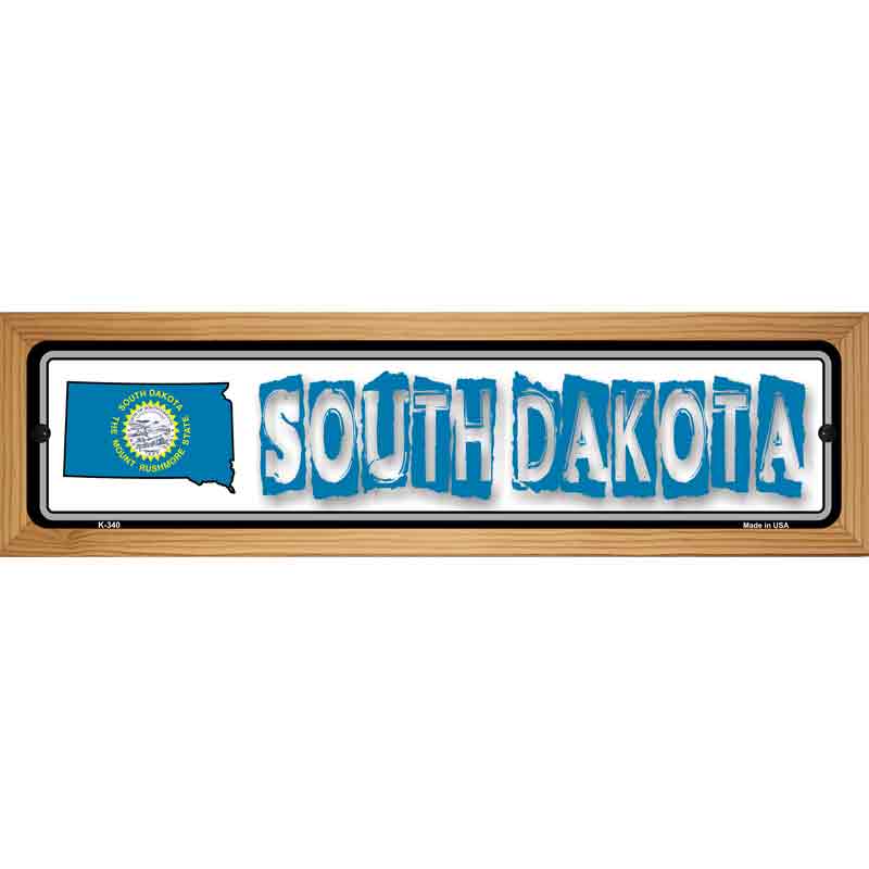 South Dakota State Outline Novelty Metal Vanity Street Sign 19" x 5.5" (WB-K)