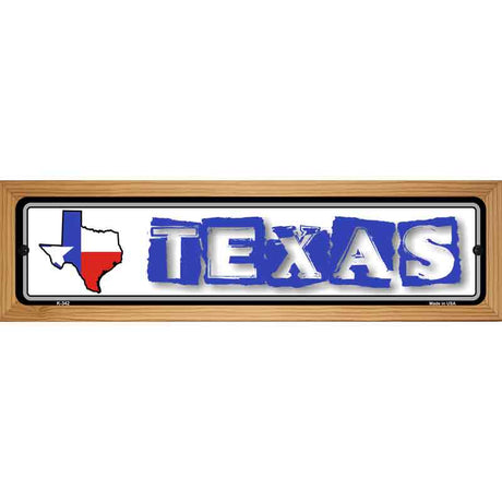 Texas State Outline Novelty Metal Vanity Street Sign 19" x 5.5" (WB-K)