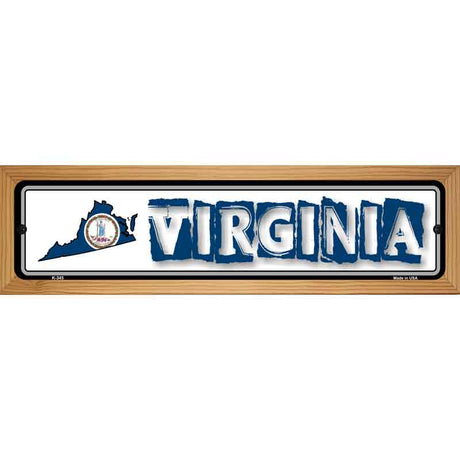 Virginia State Outline Novelty Metal Vanity Street Sign 19" x 5.5" (WB-K)