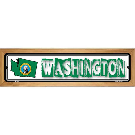 Washington State Outline Novelty Metal Vanity Street Sign 19" x 5.5" (WB-K)