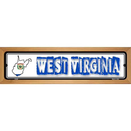 West Virginia State Outline Novelty Metal Vanity Street Sign 19" x 5.5" (WB-K)