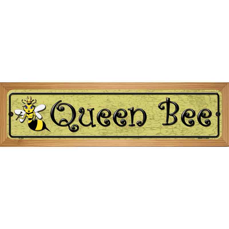 Queen Bee Gold Novelty Metal Street Sign 19" x 5.5" (WB-K)