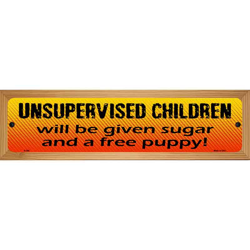 Unsupervised Children Metal Novelty Street Sign 19" x 5.5" (WB-K)