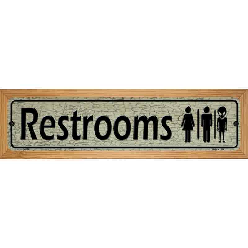 Restrooms Metal Novelty Street Sign 19" x 5.5" (WB-K)