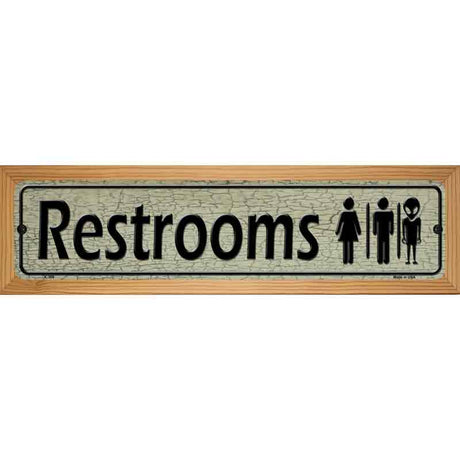 Restrooms Metal Novelty Street Sign 19" x 5.5" (WB-K)