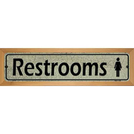 Restrooms Ladies Metal Novelty Street Sign 19" x 5.5" (WB-K)