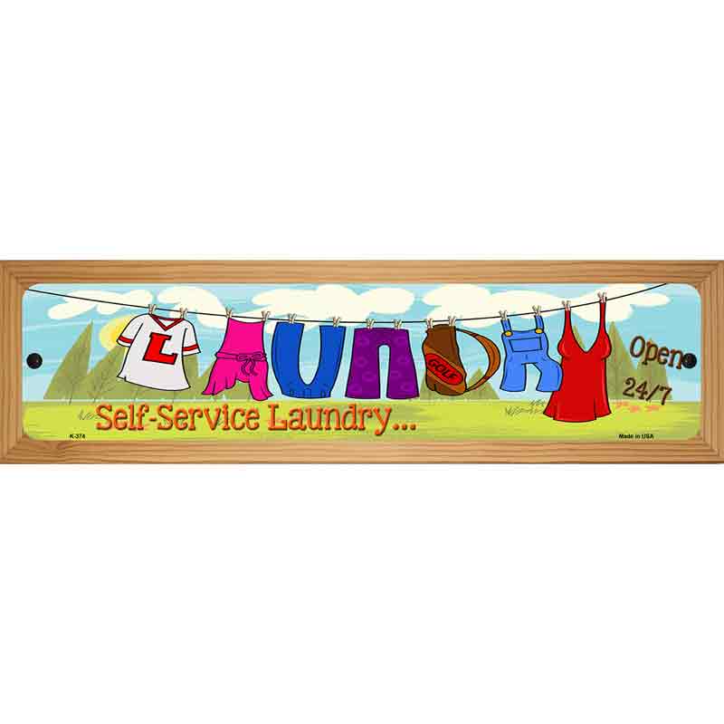 Laundry Metal Novelty Street Sign 19" x 5.5" (WB-K)