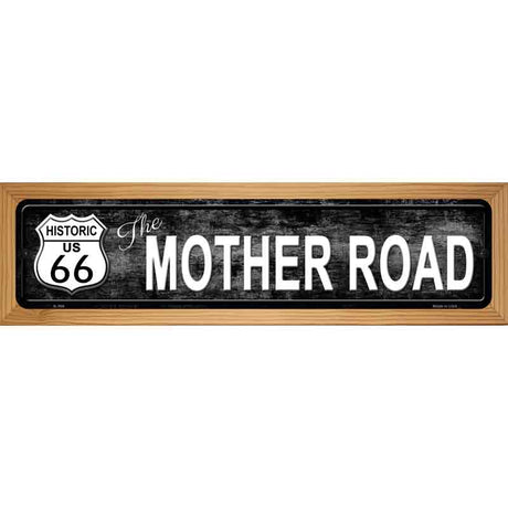 Route 66 Mother Road Black Metal Novelty Street Sign 19" x 5.5" (WB-K)